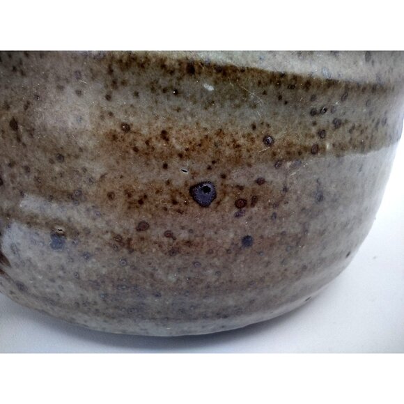 Stoneware Teapot Lid Mustache Ponytail Vintage 1970s Artist Signed Bottom 5 Inch - Picture 11 of 14